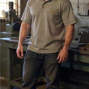 Carhartt Heather Gray Polo Shirt for Men XL